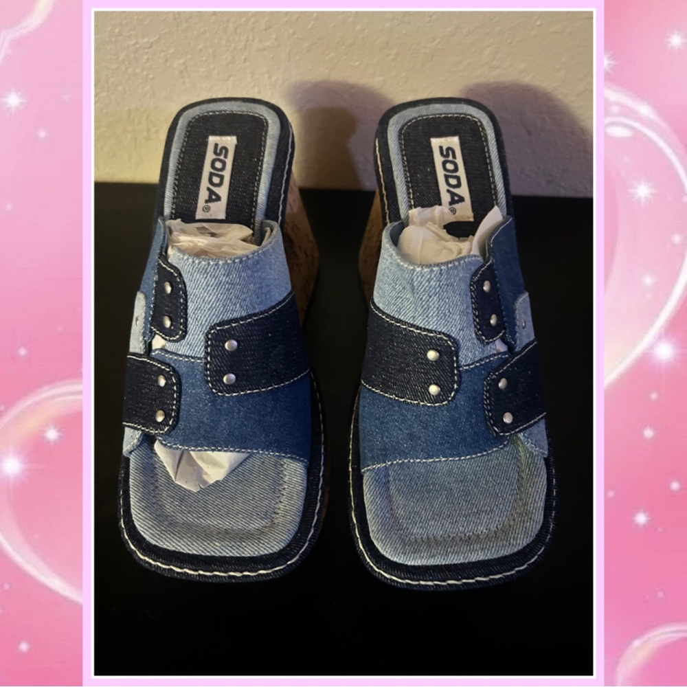 Vintage 90s y2k Chunky Platform Wedges - Picture 3 of 4